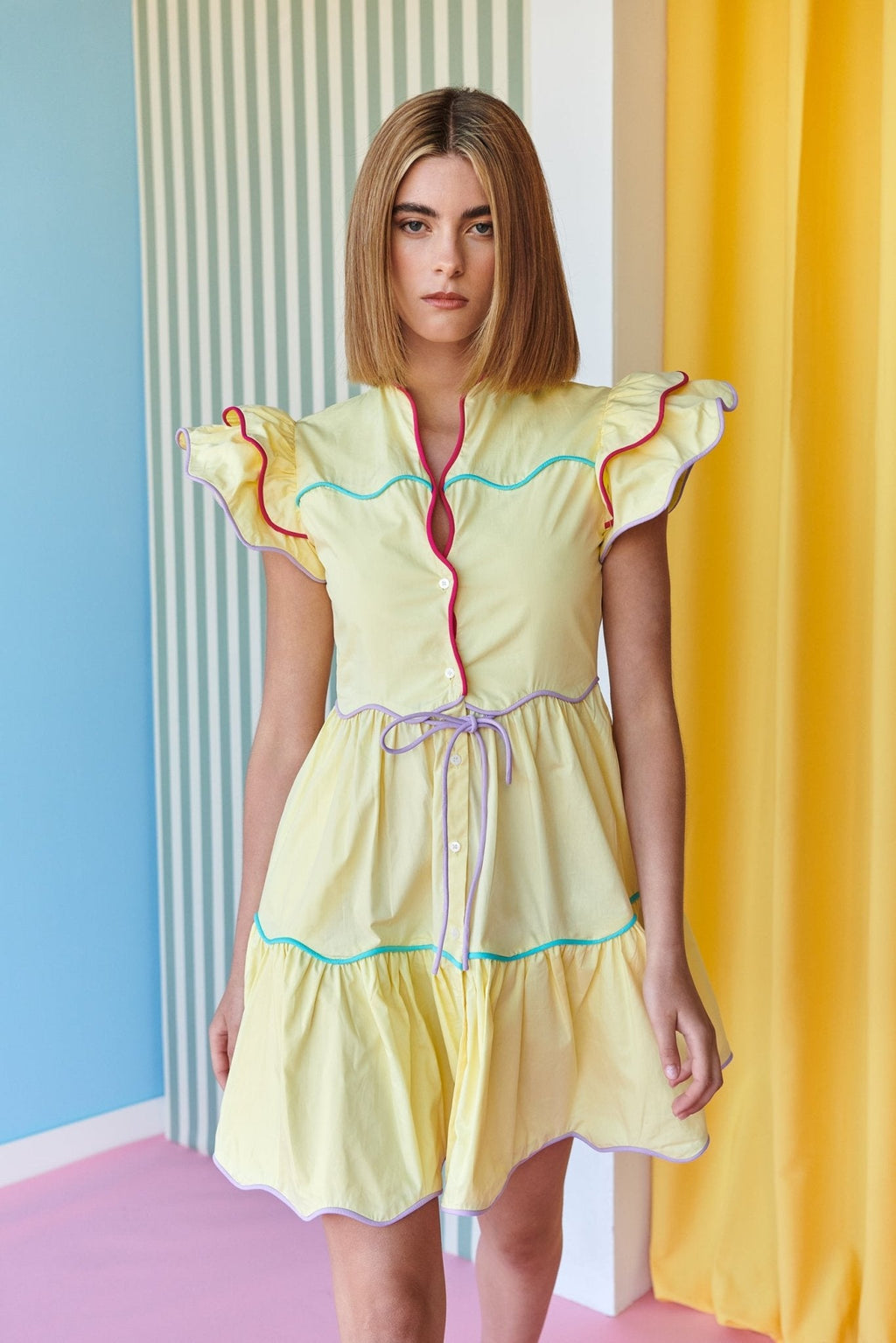short sleeve yellow dress Baba Voyager Short Yellow M