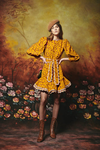 ALDER DRESS YELLOW COTTON - CELIA B