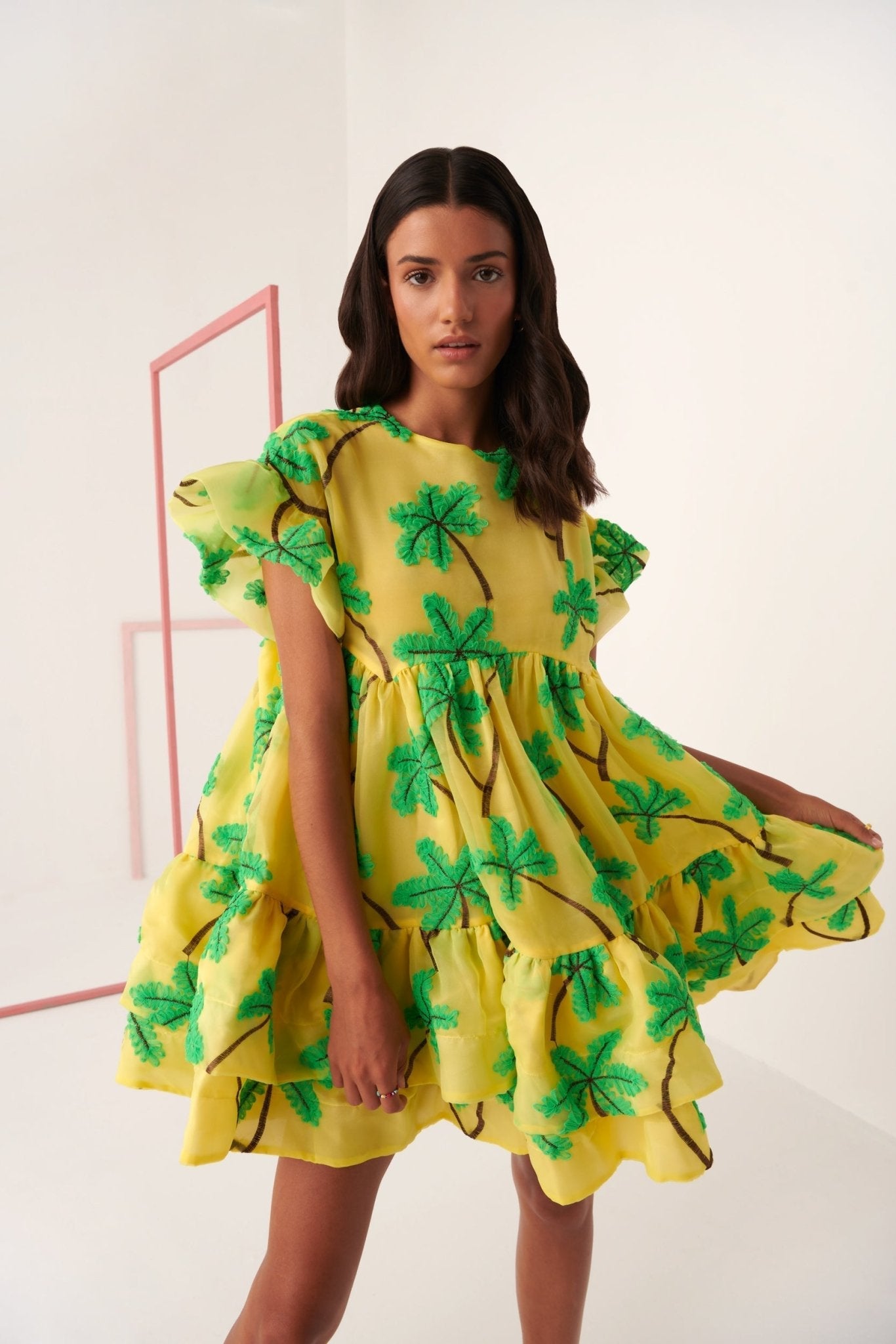 Coral Palm Dress CELIA B US Coral Palm Dress CELIA B US