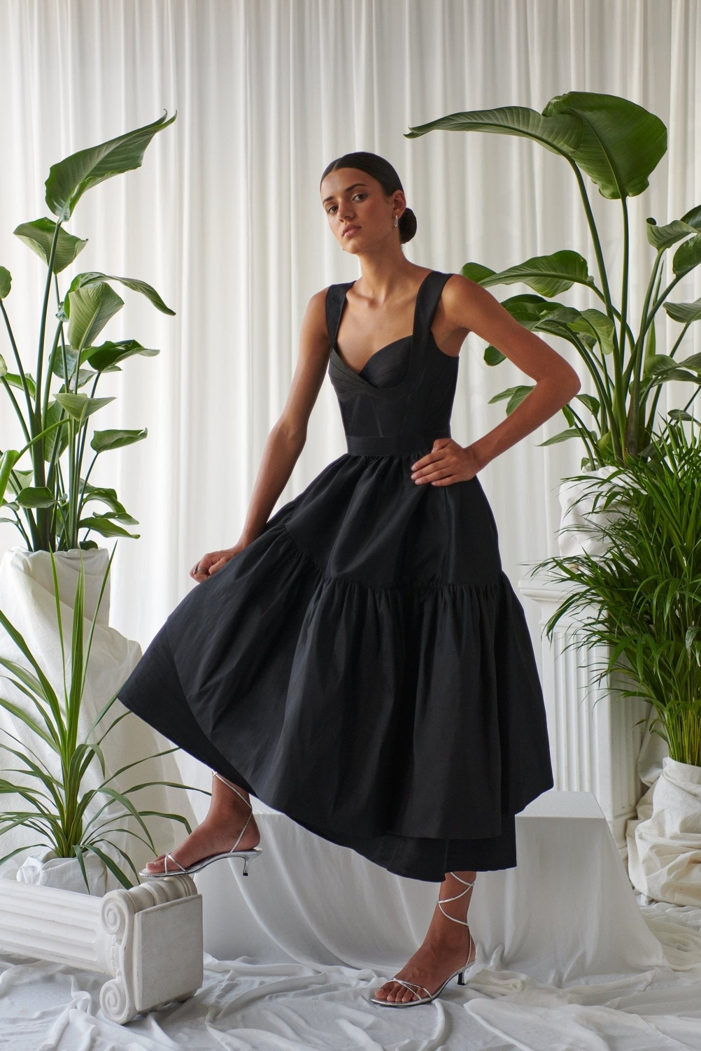 celiab corsica asymmetrical ruffle dress Corsica Dress Black XS