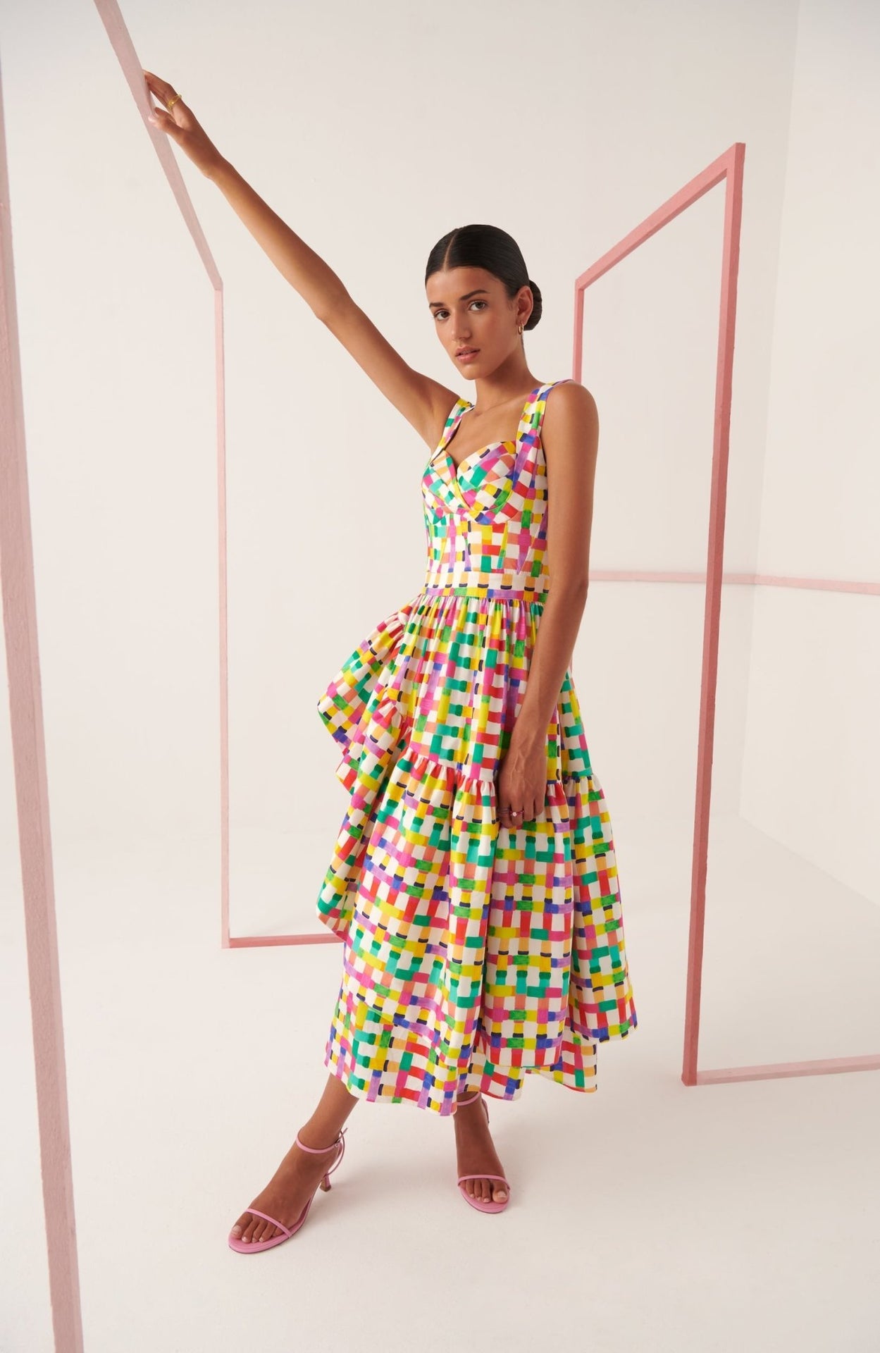celiab corsica asymmetrical ruffle dress Celiab Corsica Asymmetrical Ruffle Dress In Multicolor - 42% Off