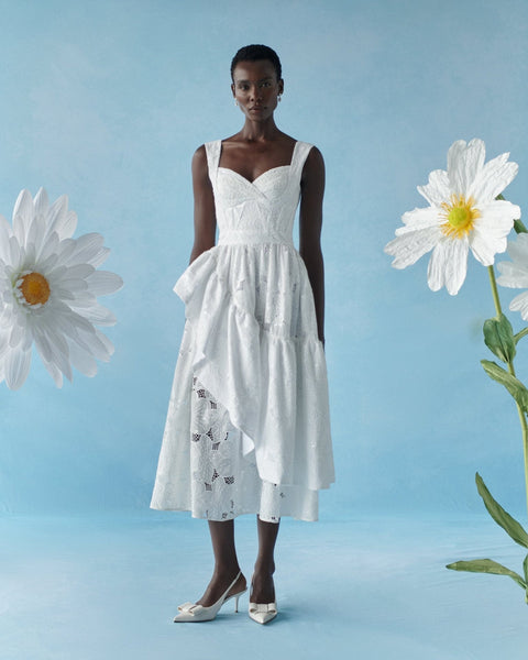 celiab corsica asymmetrical ruffle dress White S thick straps girl dresses Stylish Baby Shower Maternity Size:US 16 / UK 20 / EU 46
