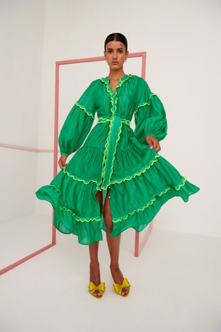 Flame Dress Green - CELIA B