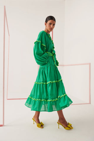 Flame Dress Green - CELIA B