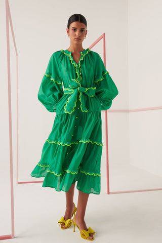 Flame Dress Green - CELIA B