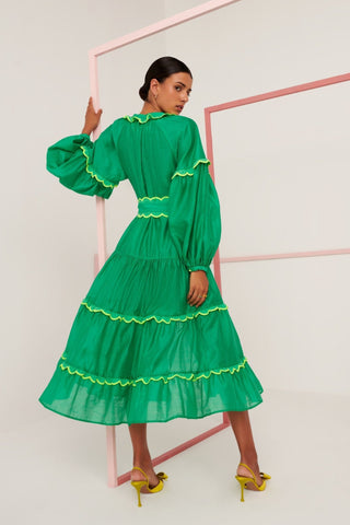 Flame Dress Green - CELIA B