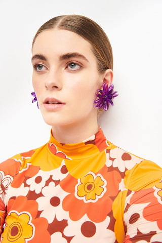 IDRA TURTLE NECK TOP - ORANGE - CELIA B