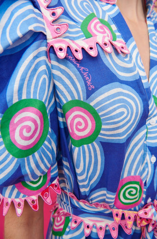 LOTTIE DRESS ACID FLOWERS BLUE - CELIA B