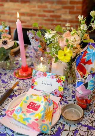 PURPLE DAISIES SET OF TWO RECTANGLE PLACE MAT - CELIA B