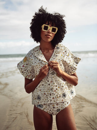 STARRY NIGHT BATHING SUIT-WHITE - CELIA B